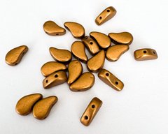 Намистина Paisley Duo, Чехія, пресоване скло, 8*5 мм, бронзове золото матове (00030-01740), шт