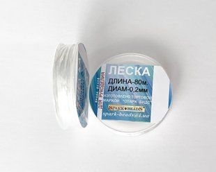 Волосінь (мононитка) для бісероплетіння, прозора, діаметр 0.2 мм, довжина 80м