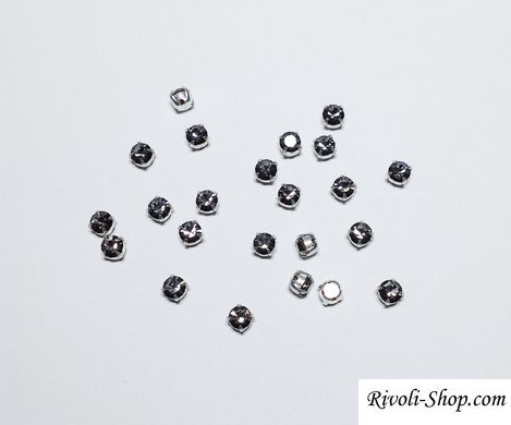 Страз в цапі Preciosa, ss16 (3,8-4 мм), Graphite в сріблі