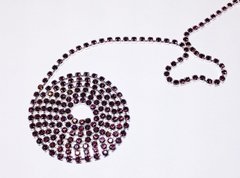 Цепь со стразами Swarovski, цвет Amethyst, pp24 (3.00-3.20 mm), в серебристой оправе, 10 см