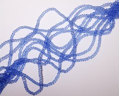 Хрустальные ронделли 4х3 мм, цвет синий прозрачный