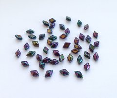 Бусина DIAMONDUO, Preciosa, прессованное стекло, 5*8 мм, 2 отверстия, фиолетовый ирис (21495)