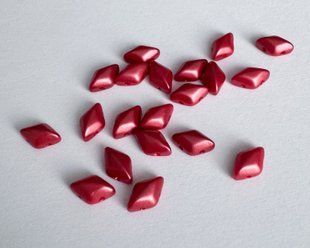 Намистина Matubo GemDuo, пресоване скло, 8*5 мм, 2 отвори, пастельний темний кораловий (25010), шт