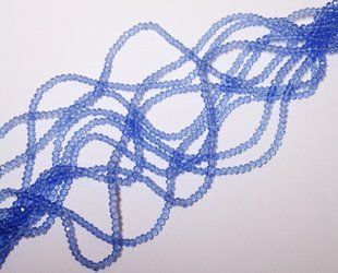 Кришталеві ронделли 4х3 мм, колір синій прозорий