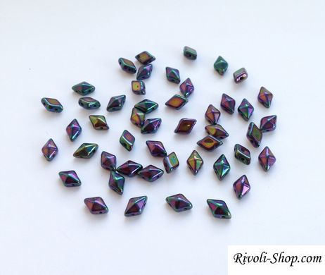 Бусина DIAMONDUO, Preciosa, прессованное стекло, 5*8 мм, 2 отверстия, фиолетовый ирис (21495)