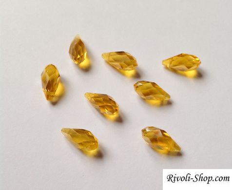 Намистини-пiдвески Celestian Crystal, 11,5*5,5 мм, колір жовтий райдужний