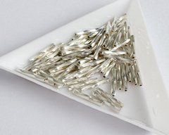Стеклярус Miyuki 12 мм, кручений, гальванізоване срібло (1051), 5 г
