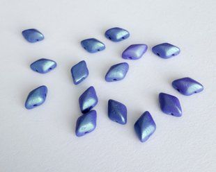 Бусина Matubo GemDuo, прессованное стекло, 8*5 мм, 2 отверстия, тропический голубой виноград (02010-24510), штука