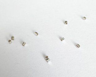 Кримпы тубы, 1.1 х 1 мм, отв. 0,7 мм, серебро 925, 10 шт