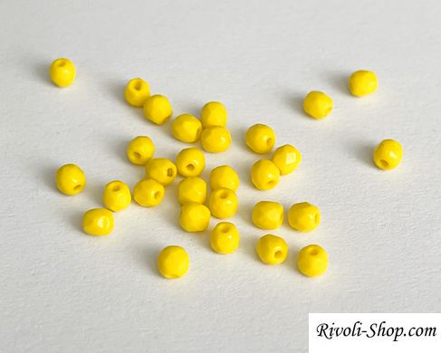 3 мм граненные бусины Preciosa, желтые непрозрачные (83110), 25 шт