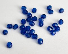 Бусины граненные Preciosa, синие прозрачные (60310), 4 мм, 25 штук