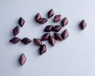 Бусина Matubo GemDuo, прессованное стекло, 8*5 мм, 2 отверстия, матовый металлик сливовый (Plum) (23980-94106), шт