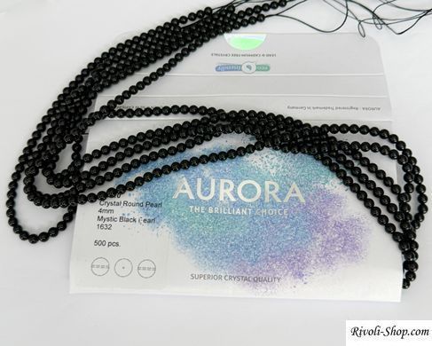 Aurora, кришталеві перли (А5810), Mystic Black, 4 мм, 10 шт