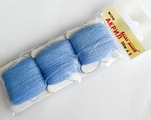 Акрил для вишивки, Вернітас (Литва), колір № 1216 (небесний, Light Sapphire), 1 котушка 30 м