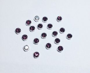 Страз у цапі Preciosa, ss20 (4.6-4.8 мм), Amethyst в сріблі
