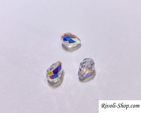 Намистина крапля Swarovski (5500), колір - Crystal AB, 9*6мм