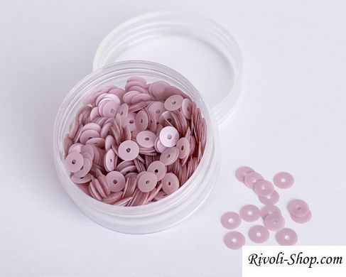 Паєтки Італия, колір - античний рожевий (3394), пласкі 4 мм, туба 3 гр