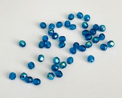 3 мм грановані намистини Preciosa, синій райдужний (60080-28701), 25 шт