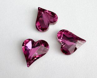 Серце асиметричне Swarovski 4809, колір - Dark Rose, 13*12 мм