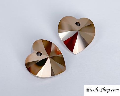 Підвіска Австрія серце (6228), колір - Rose Gold 2X, 18*17.5 мм