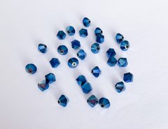 Биконус Swarovski (5328), цвет - Metallic Blue 2X, 4мм