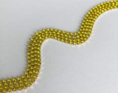 Стразовая цепь Preciosa, ss 8,5 (2.4-2.5 мм), цвет Citrine в латуни, 10 см