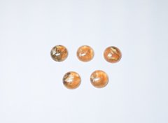Винтажный кабошон акрил, 14 мм, персиковый с золотыми разводами, пр-во Германия