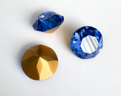 Камушек (chaton) Preciosa, ss75 (диаметр 18 мм, высота 11 мм), цвет Sapphire