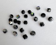 Микс биконусов Preciosa 4 мм, Jet Hematite, Jet, Jet AB, 2 сорт, уп. 50 шт