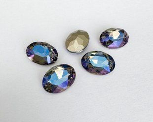 Овал Aurora, (A4120), колір Black Diamond Moonlight, 14*10 мм