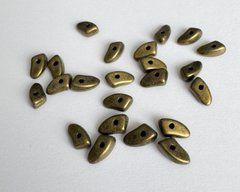 Бусина Prong, Чехия, прессованное стекло, 5*4 мм, оливковый матовый металлик (79080MJT), шт