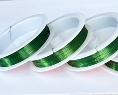 Проволока для бисера, металлическая, диаметр 0,3 мм, длинна 30м, цвет зеленый