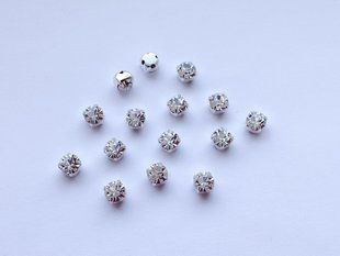 Страз у цапі Preciosa, ss20 (4.6-4.8 мм), Crystal в сріблі