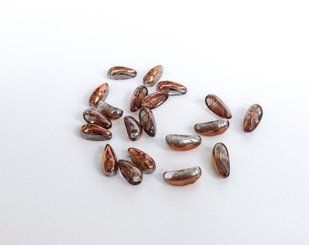 Намистина Chilli, Preciosa, пресоване скло, 11*4 мм, 2 отвори, прозорі з мідним напиленням (00030-27137)