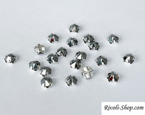Страз Австрия (53102) Chaton Montees, Light Chrome, в серебре, ss16 (3,8-4 мм)