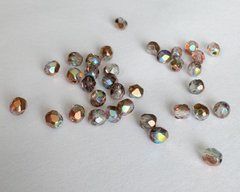 3 мм граненные бусины Preciosa, прозрачные наполовину медь радужная (00030-98533), 25 шт