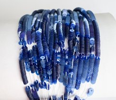 Пайетки LM Paris (Франция), цвет - королевский синий глянцевый (7036), плоские 3мм, нитка (1000 шт)