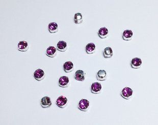 Страз у цапі Preciosa, ss20 (4.6-4.8 мм), Fuchsia в сріблі
