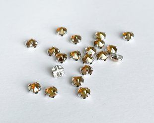 Страз Австрія (53102) Chaton Montees, Metallic Sunshine, у сріблі, ss16 (3,8-4 мм)
