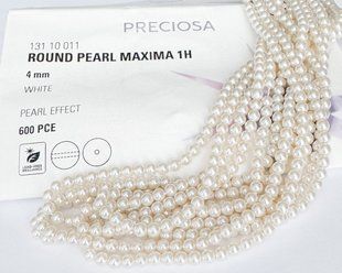 ОПТ, Жемчуг Preciosa MAXIMA, цвет White, 4 мм, 100 шт