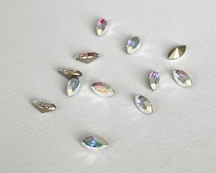 Маркіз (Navette) Swarovski, 4228, колір - Crystal AB, 6*3 мм