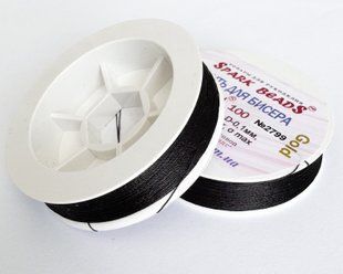 Нитки бісерні, Tytan 100 GOLD, колір 2799 (чорний)