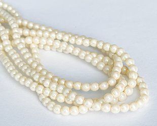 Жемчуг Cotobe, Чехия, цвет - Pearlescent Cream, 3 мм, 20 шт упаковка