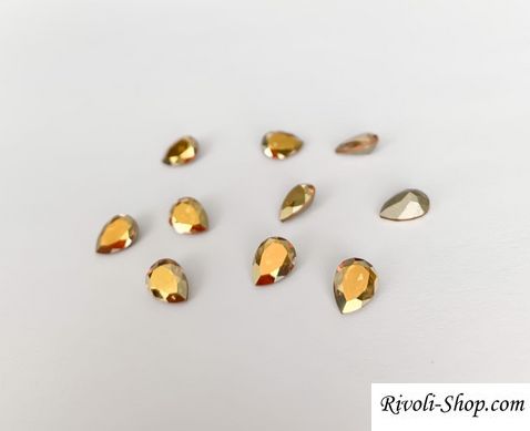 Капли (Fancy Stone) Swarovski 4320, цвет Metallic Sunshine, 8*6 мм