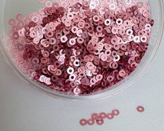 Пайетки Италия, цвет - розовый матовый металлик (306W), плоские 2 мм, 2 гр