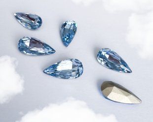 Aurеa Слеза, A4322, цвет Light Sapphire, 14*7 мм