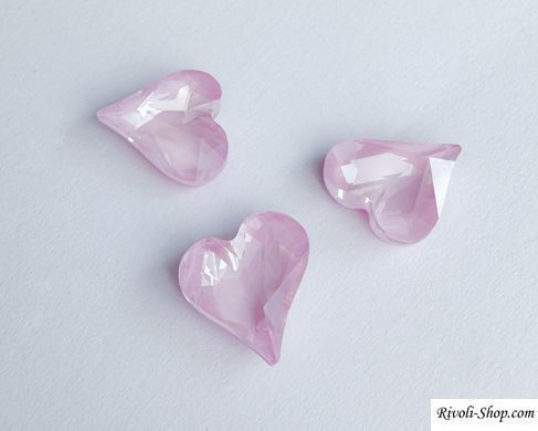 Сердце ассиметричное Swarovski 4809, цвет - Soft Rose Ignite, 13*12 мм