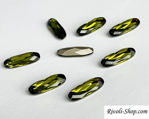 Довгий овал (Fancy Stones) Австрія, (4161), колір Olivine, 15*5 мм