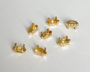 Оправы под мелкие маркизы, цвет - светлое золото, пр-во Германия, 8*4 мм