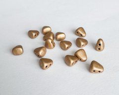 Бусина Matubo Nib-Bit, прессованное стекло, 5*6 мм, 2 отверстия, матовое золото (00030-01710), шт